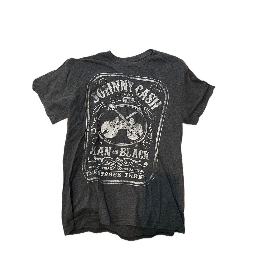 Johnny Cash Man In Black T-shirt Mens Large